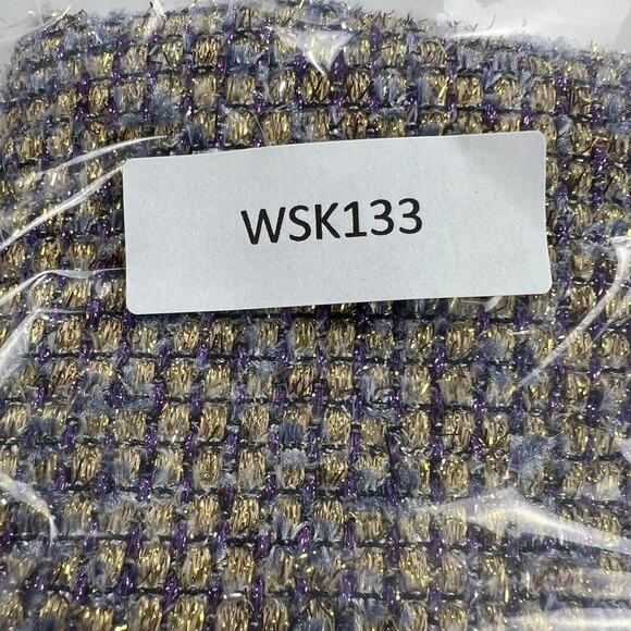 J. Crew Gold Metallic Sparkle Tweed Pencil Skirt Purple Gold Zip Front Size 10 - Picture 11 of 11